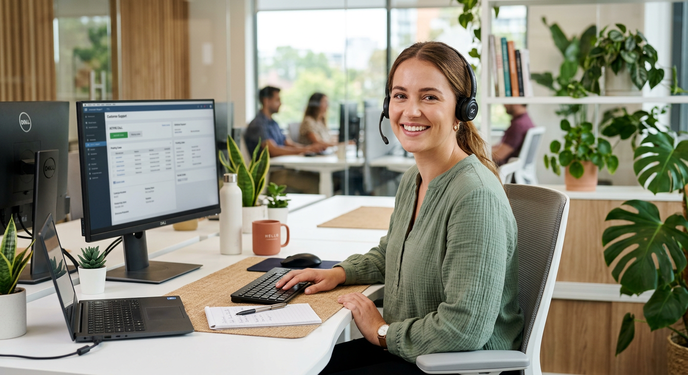 Friendly customer service representative ready to help